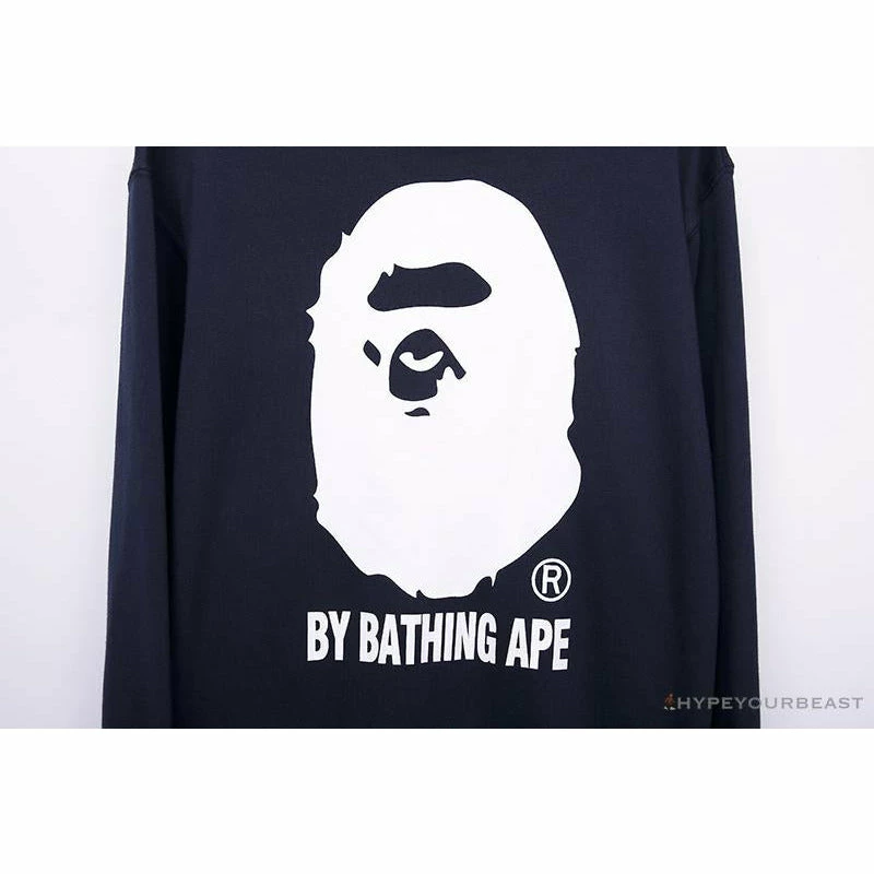 BAPE Behind The Great Ape-Man Head Long Sleeve Shirt ‘DARK BLUE’