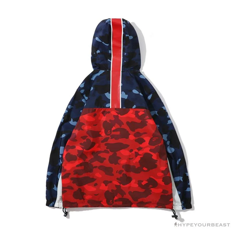Clothes BAPE X PSG Paris Saint-Germain Camouflage Blue-Red Hoodie