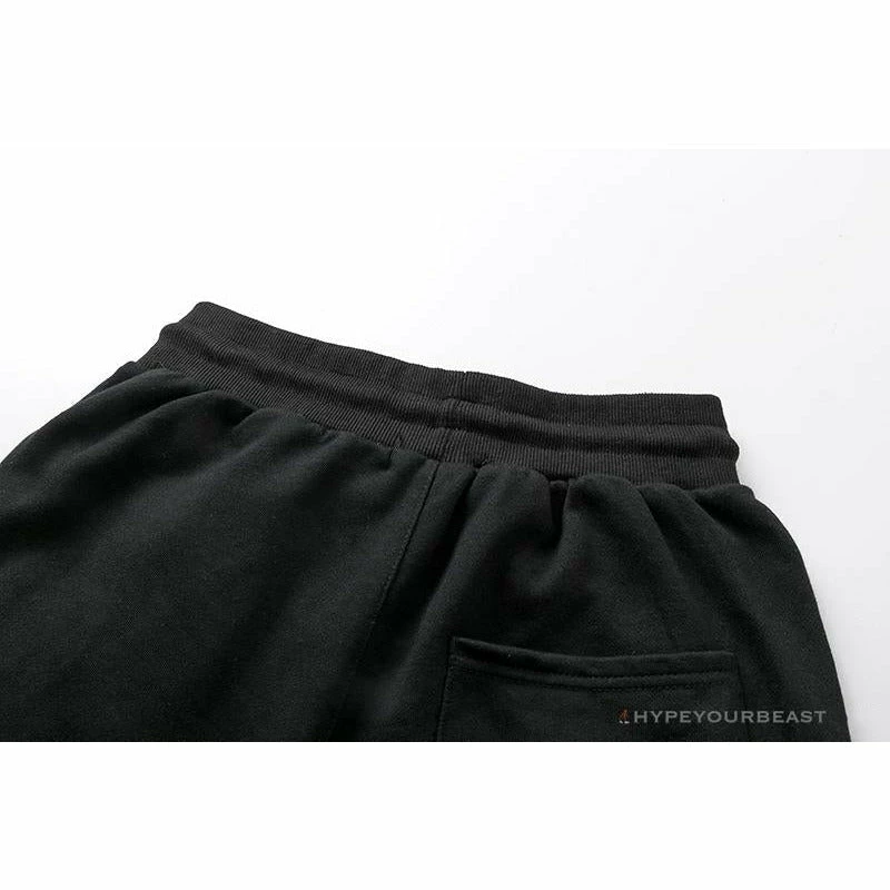 BAPE Classic Ape Head Embroidered Standard Cotton Terry Pants ‘BLACK’ Clothes