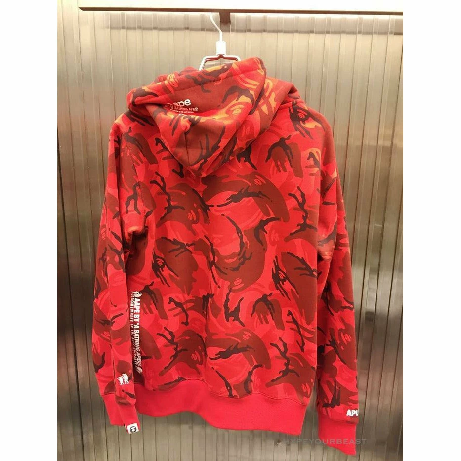 HypeYourBeast Bape Camo Hoodie Red Camouflage
