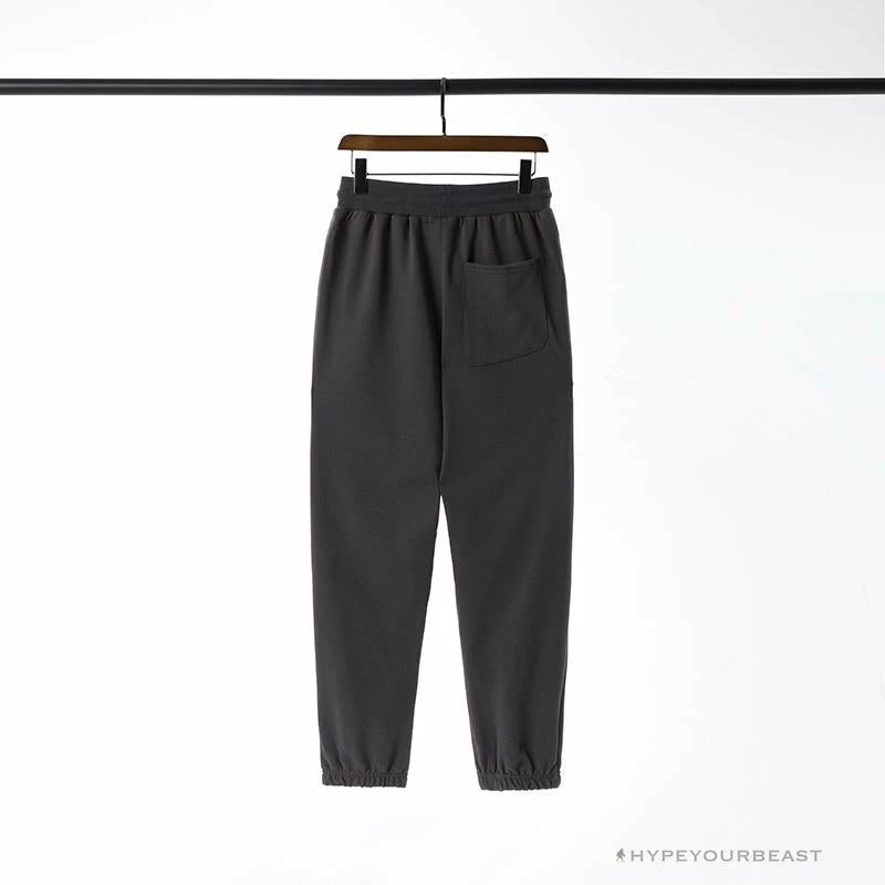 BAPE Classic Ape Head Embroidered Standard Cotton Terry Pants ‘DARK GREY’