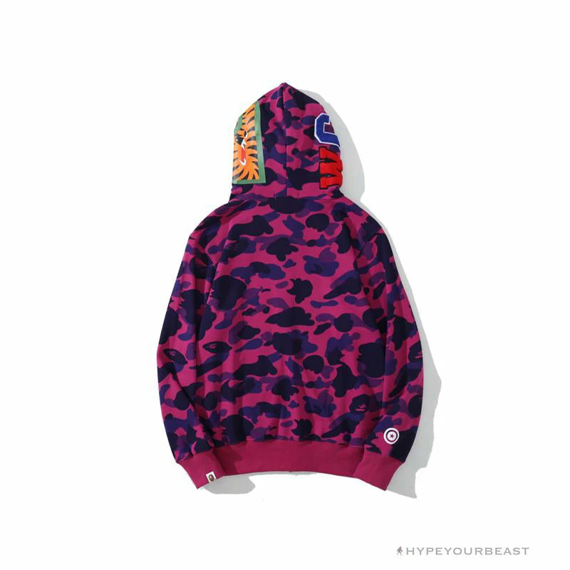 BAPE Camo Hoodie Shark Head ‘PURPLE’