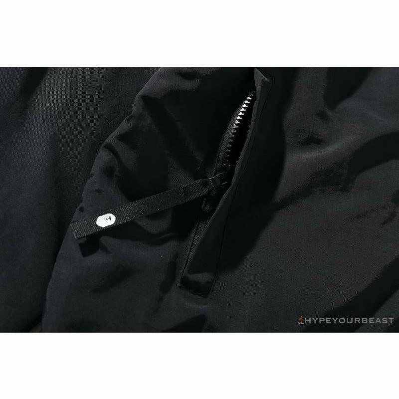 BAPE X FCRB Joint Double Zip Camouflage Hoodie ‘BLACK’ Clothes