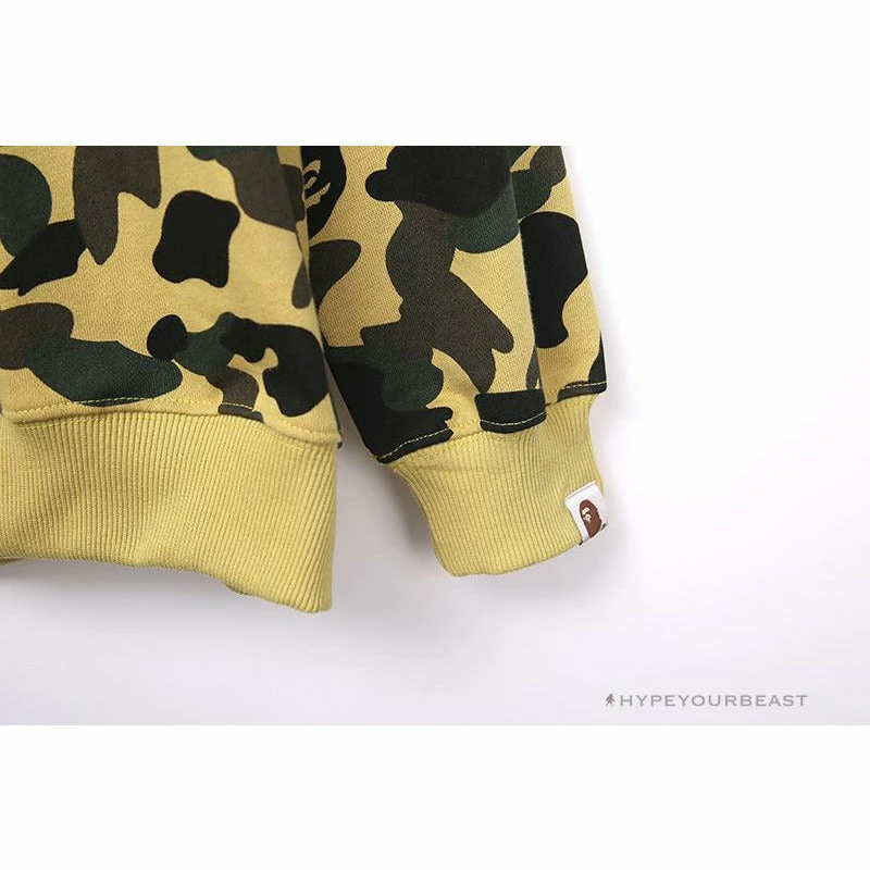 BAPE Classic Ape Head Embroidered Camouflage Long Sleeve Shirt ‘YELLOW’