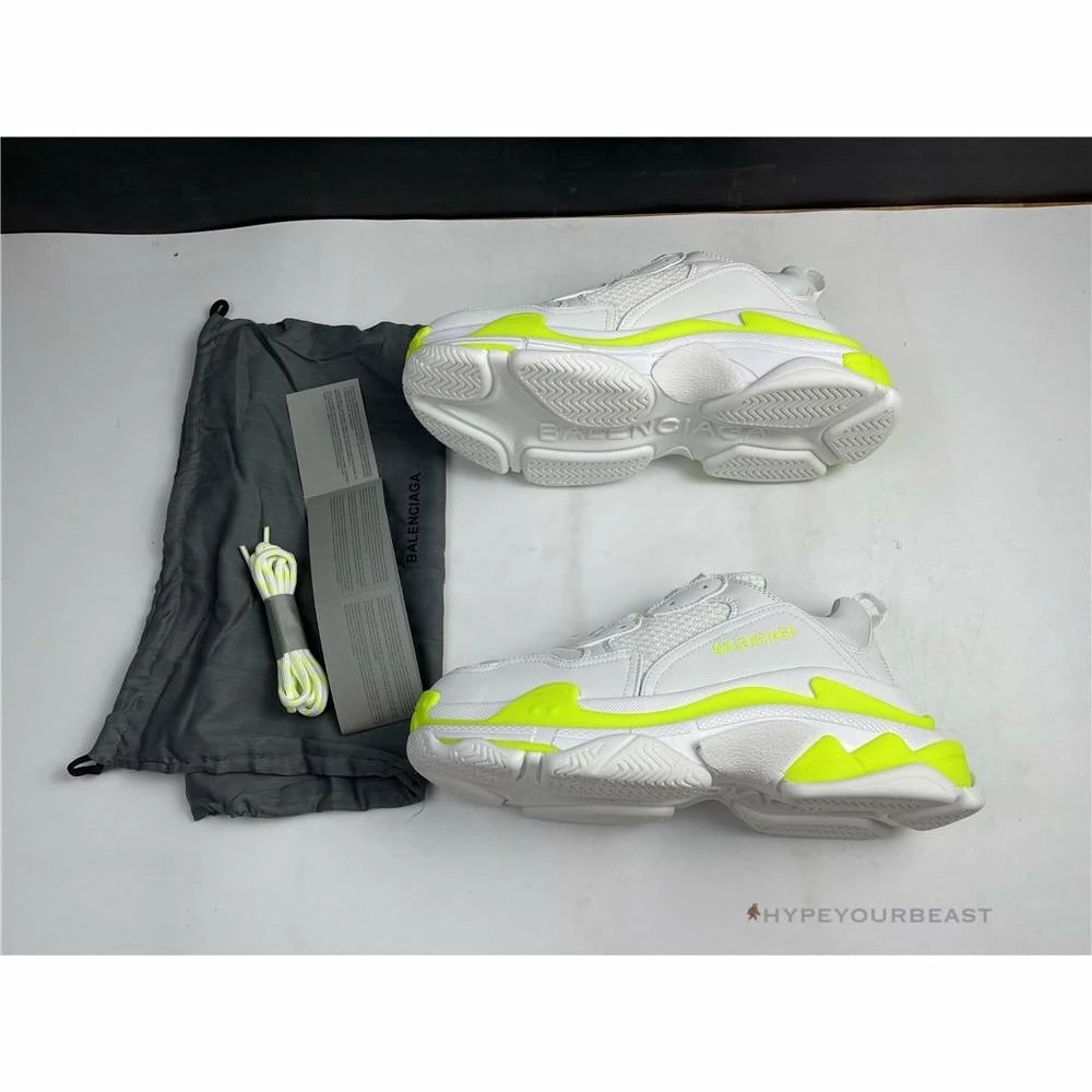 hypeyourbeast bcg triple s white neon yellow Ba*len*cia*ga triple s