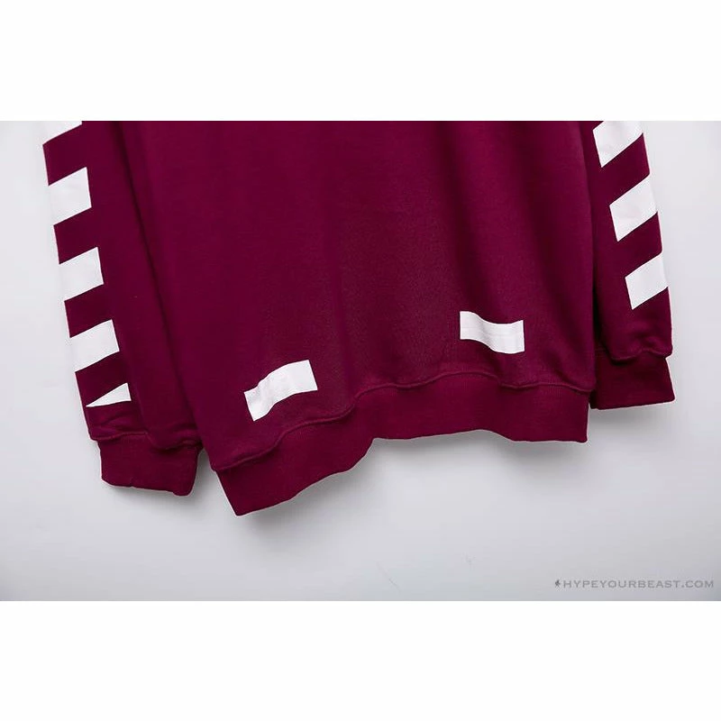 OFF-WHITE Classic Basic Cotton Terry Long Sleeve Shirt ‘WINE RED’ Shirts