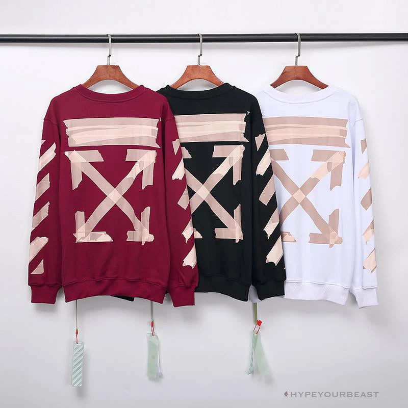 OFF-WHITE Rubber Strip Arrow Long Sleeve Shirt ‘WINE RED’ Shirts