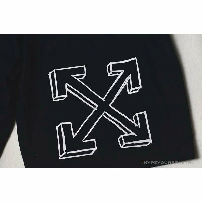 Pants OFF-WHITE Dimensional Sketch Shorts ‘BLACK’