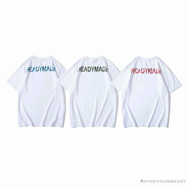 BAPE Readymade Small Bee Camouflage Letter Tee Shirt ‘BLUE’
