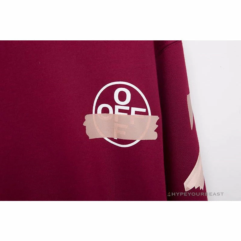 OFF-WHITE Rubber Strip Arrow Long Sleeve Shirt ‘WINE RED’ Shirts