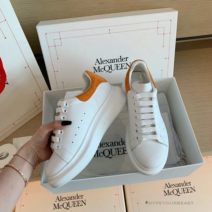 Alexander McQueen Women’s White / Orange Sneaker