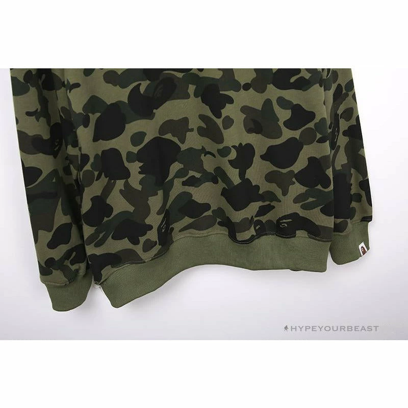 Clothes BAPE Classic Ape Head Embroidered Camouflage Long Sleeve Shirt ‘GREEN’