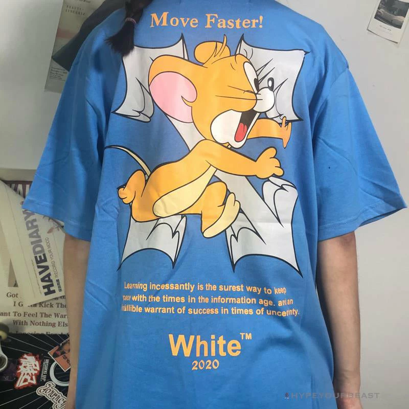 OFF-WHITE Jerry Move Faster Tee Shirt ‘BLUE’