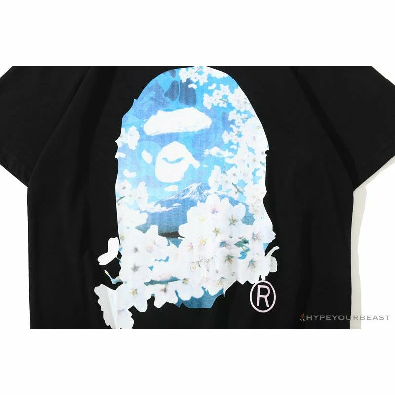 BAPE Japan Limited Edition Mt. Fuji Sakura Tee Shirt ‘BLACK’