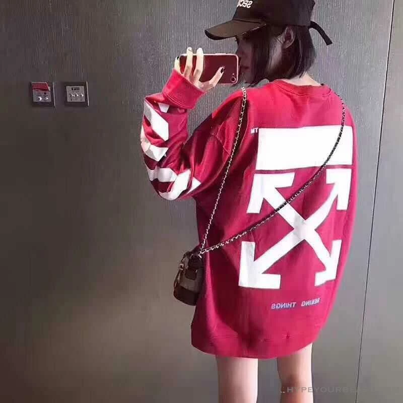 OFF-WHITE Classic Basic Cotton Terry Long Sleeve Shirt ‘WINE RED’ Shirts