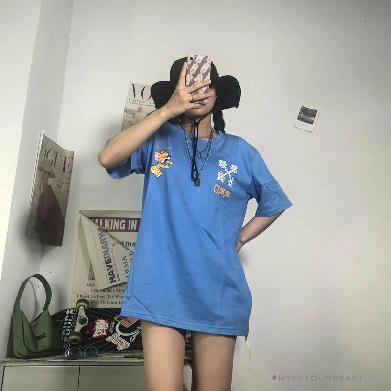 OFF-WHITE Jerry Move Faster Tee Shirt ‘BLUE’