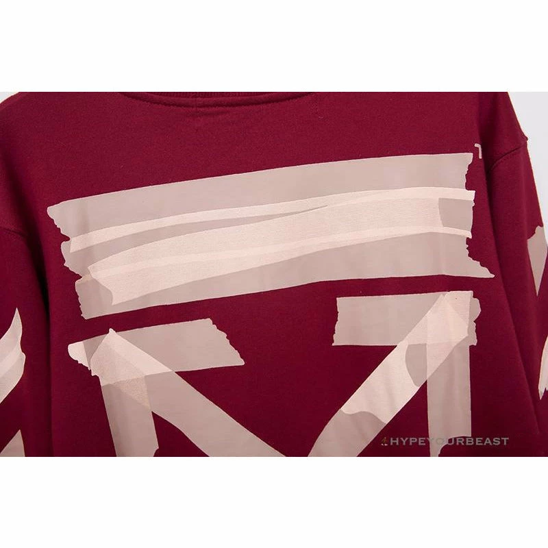 OFF-WHITE Rubber Strip Arrow Long Sleeve Shirt ‘WINE RED’ Shirts