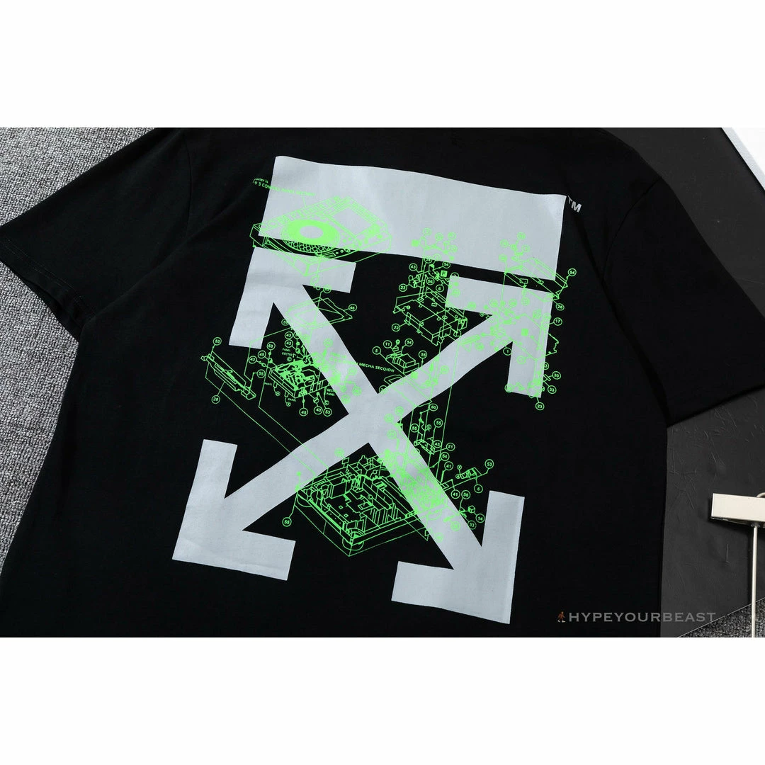 T-Shirts OFF-WHITE Mechanical Style ‘BLACK’ Tee Shirt