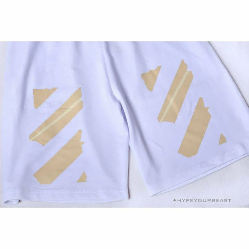 Pants OFF-WHITE Explosive Strip Basic Arrow Shorts ‘WHITE’