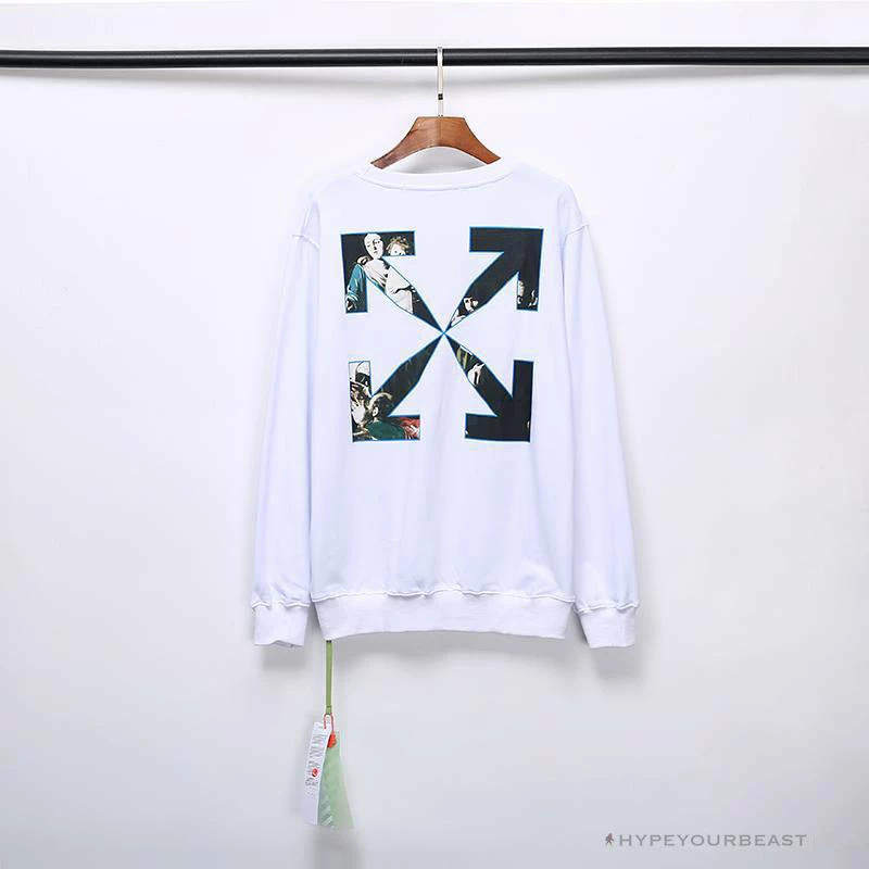 OFF-WHITE New Madonna Painting Cotton Terry Long Sleeve Shirt ‘WHITE’ Shirts