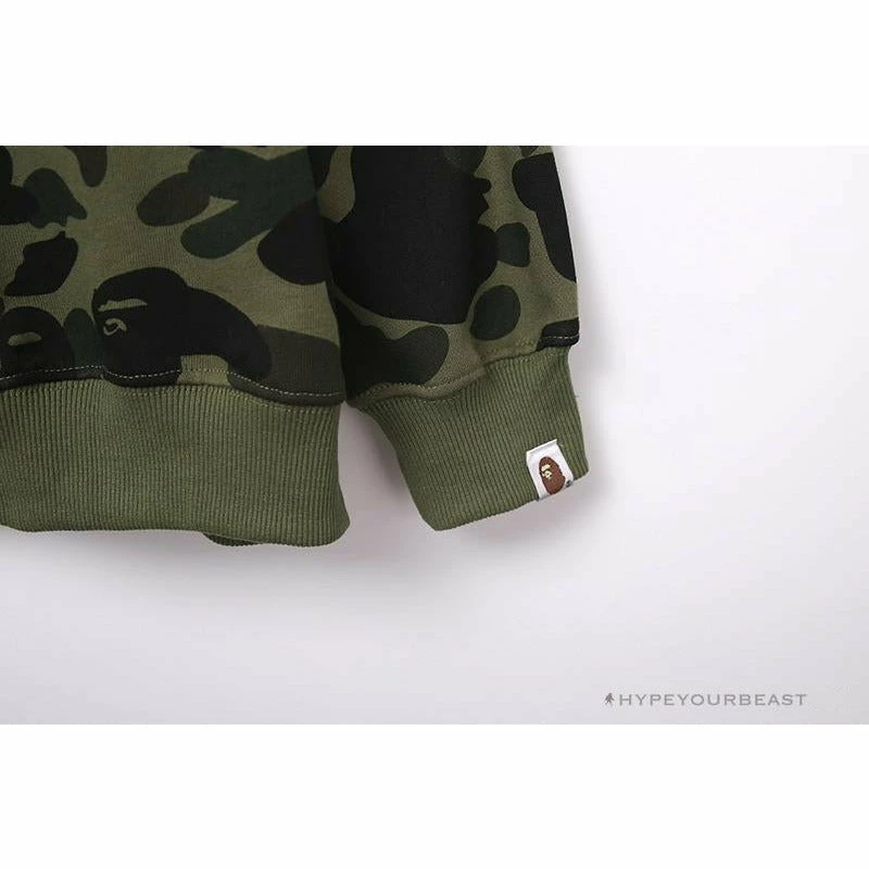 Clothes BAPE Classic Ape Head Embroidered Camouflage Long Sleeve Shirt ‘GREEN’