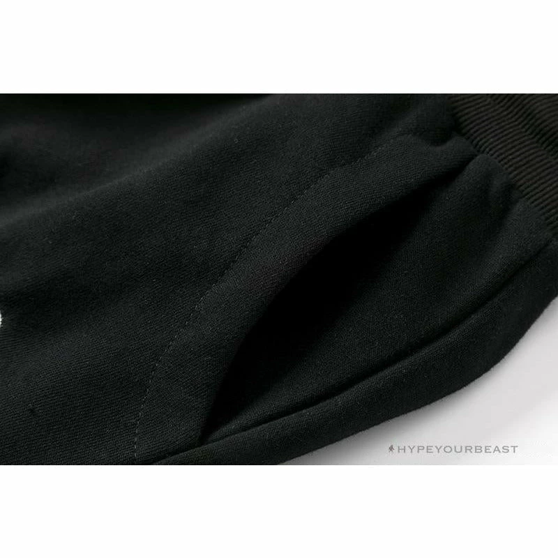 BAPE Classic Ape Head Embroidered Standard Cotton Terry Pants ‘BLACK’ Clothes