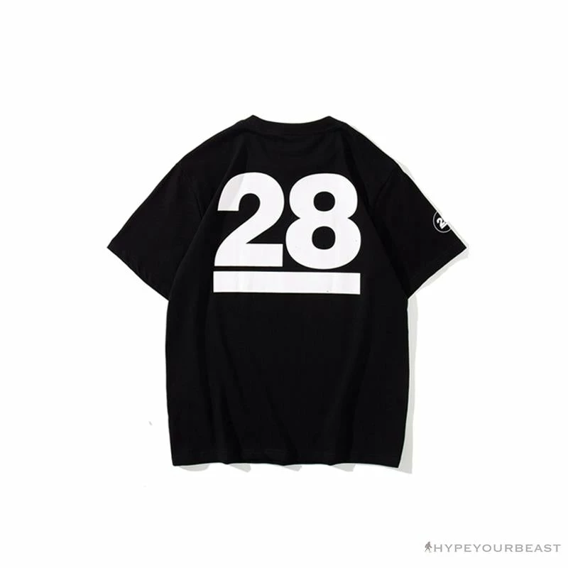 BAPE Ape Man Head 28th Anniversary Camouflage Color Block Tee Shirt ‘BLACK’ Clothes