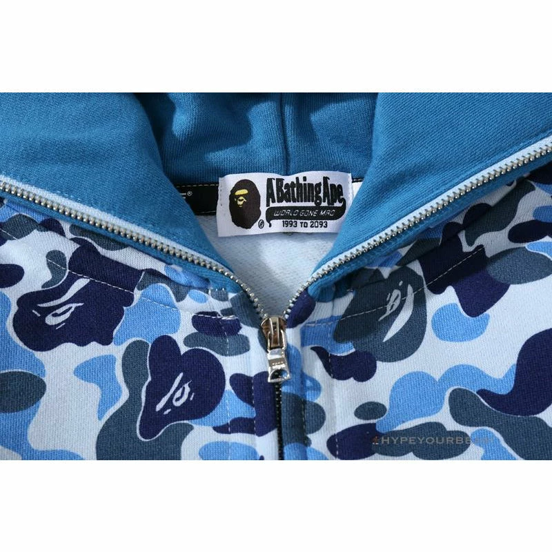 HypeYourBeast Bape Camo Hoodie Shark Head BLUE