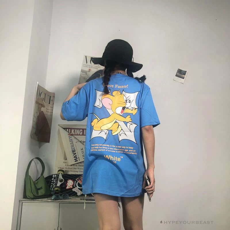 OFF-WHITE Jerry Move Faster Tee Shirt ‘BLUE’