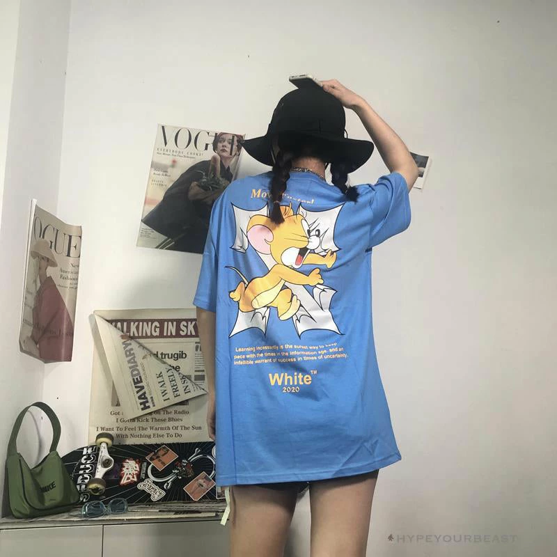 OFF-WHITE Jerry Move Faster Tee Shirt ‘BLUE’