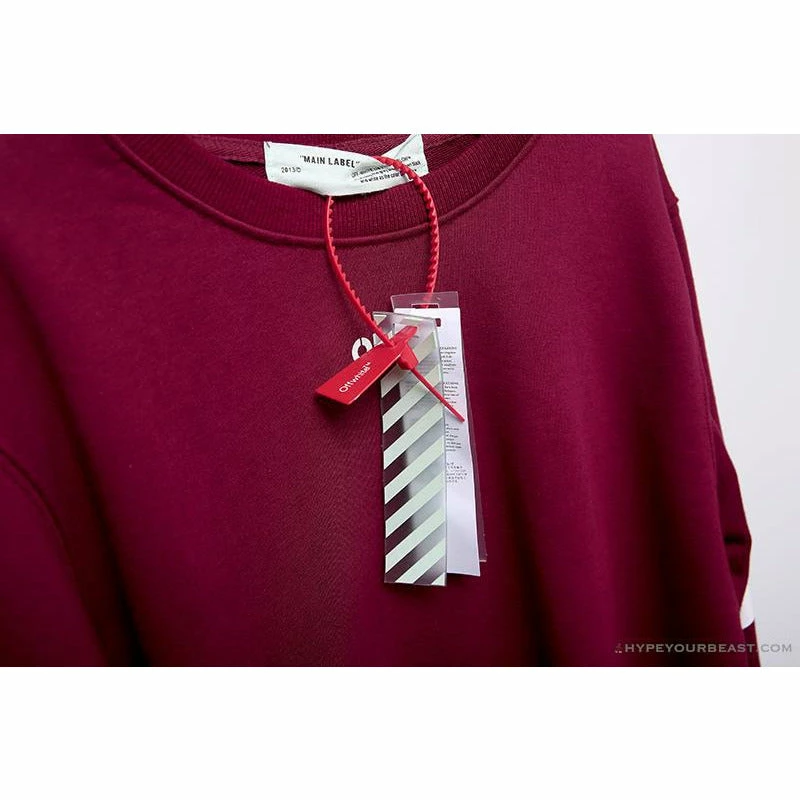 OFF-WHITE Classic Basic Cotton Terry Long Sleeve Shirt ‘WINE RED’ Shirts