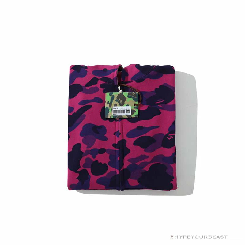 BAPE Camo Hoodie Shark Head ‘PURPLE’