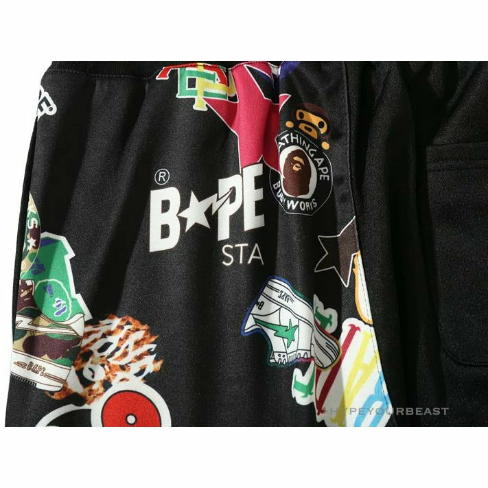 BAPE Badge LOGO Sticker Style Stitching Pants