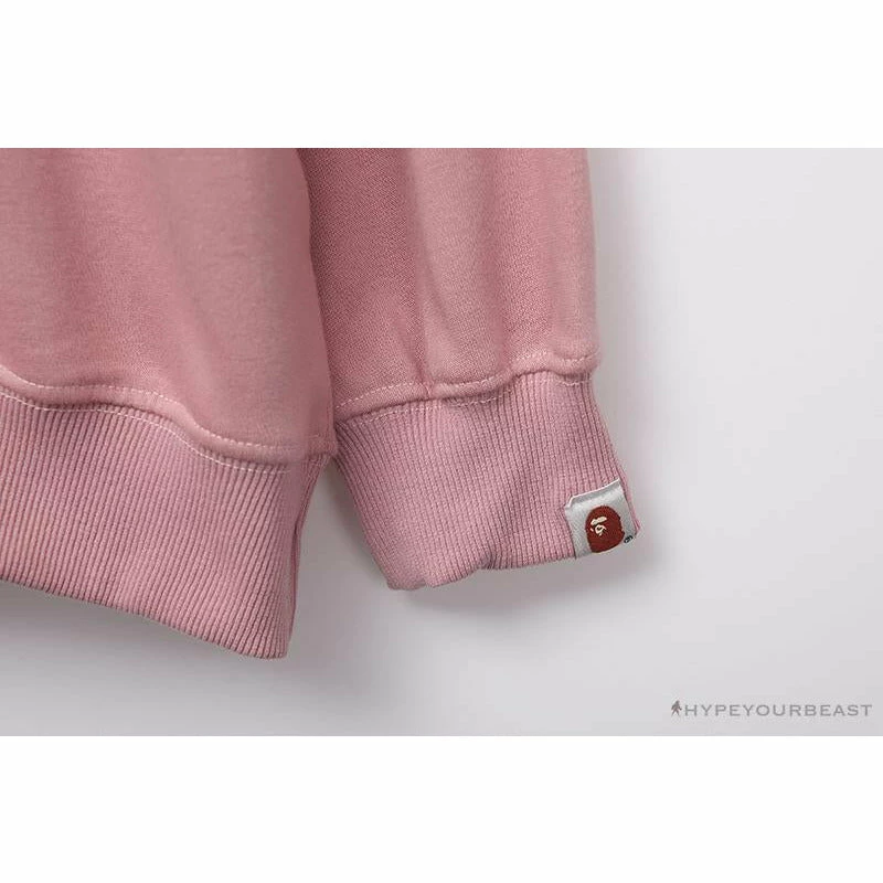 BAPE Behind The Great Ape-Man Head Long Sleeve Shirt ‘PINK’ Clothes