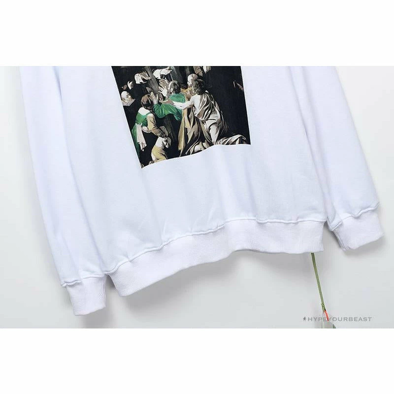 OFF-WHITE New Madonna Painting Cotton Terry Long Sleeve Shirt ‘WHITE’ Shirts