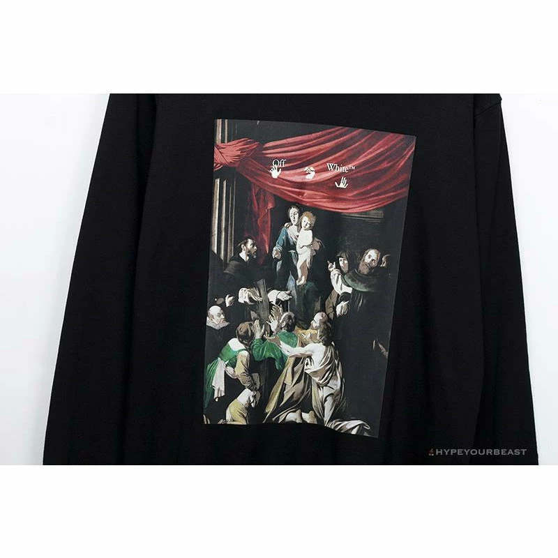 OFF-WHITE New Madonna Painting Cotton Terry Long Sleeve Shirt ‘BLACK’ Shirts