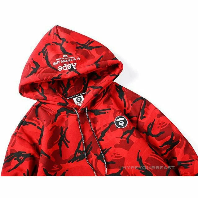 HypeYourBeast Bape Camo Hoodie Red Camouflage