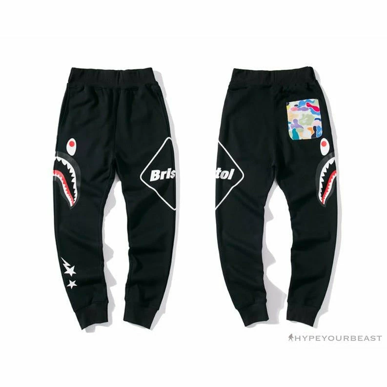 Clothes BAPE X FCRB Joint Color Pocket Shark Pants
