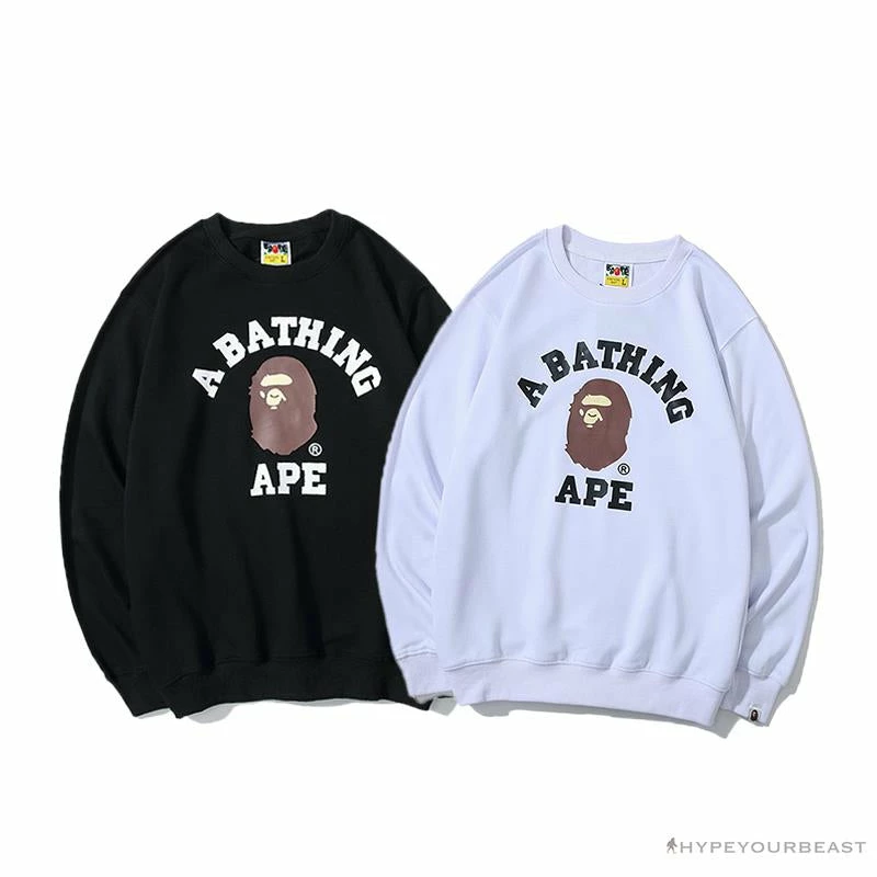 Clothes BAPE X Bathing Ape Head Long Sleeve Shirt ‘WHITE’