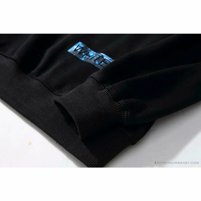 OFF-WHITE Classic Wave Oil Painting Cotton Terry Long Sleeve Shirt ‘BLACK’ Shirts