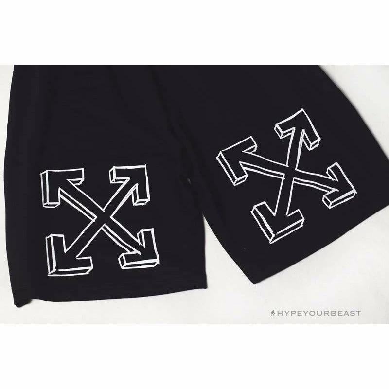 Pants OFF-WHITE Dimensional Sketch Shorts ‘BLACK’