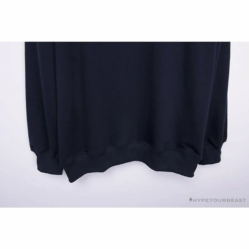 BAPE Behind The Great Ape-Man Head Long Sleeve Shirt ‘DARK BLUE’