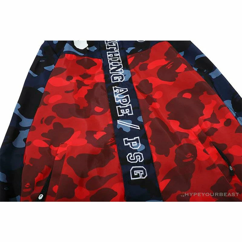 Clothes BAPE X PSG Paris Saint-Germain Camouflage Blue-Red Hoodie