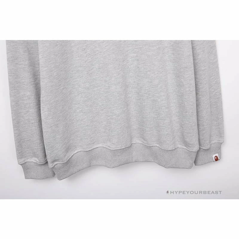 BAPE Classic Ape Head Embroidered Long Sleeve Shirt ‘GREY’
