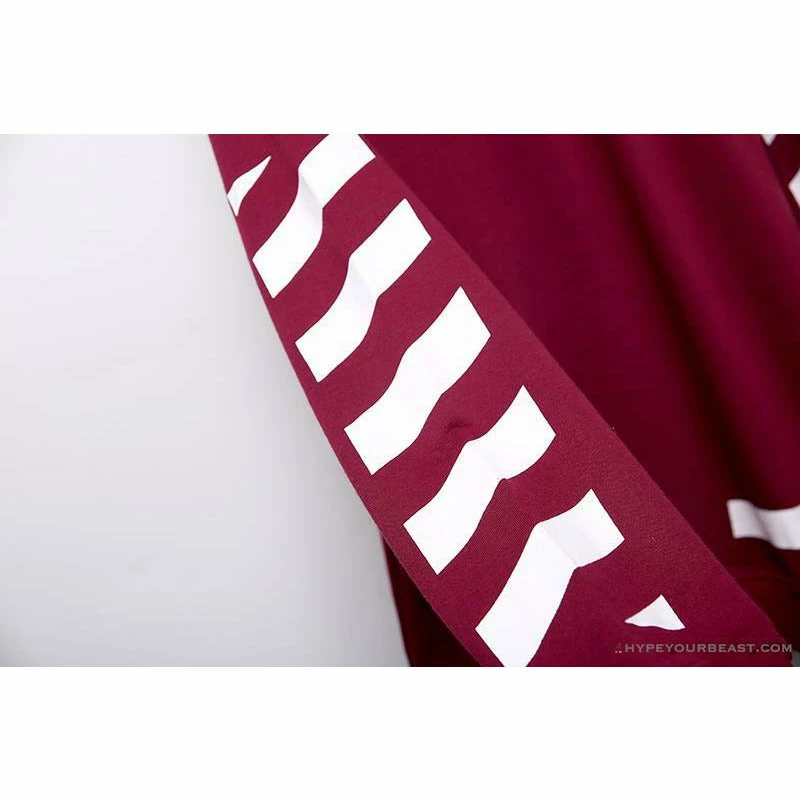 OFF-WHITE Classic Basic Cotton Terry Long Sleeve Shirt ‘WINE RED’ Shirts