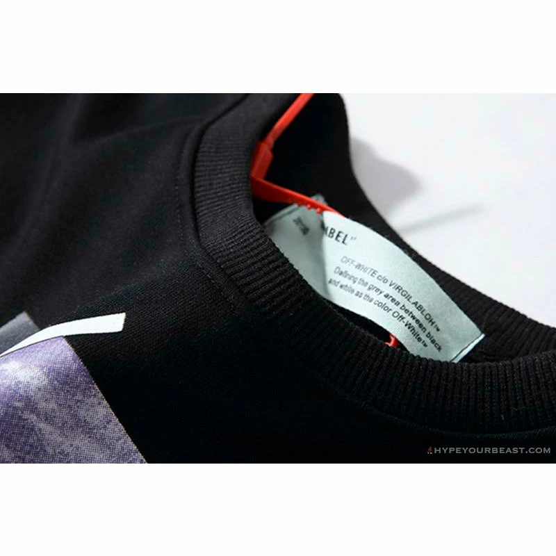 OFF-WHITE Classic Wave Oil Painting Cotton Terry Long Sleeve Shirt ‘BLACK’ Shirts