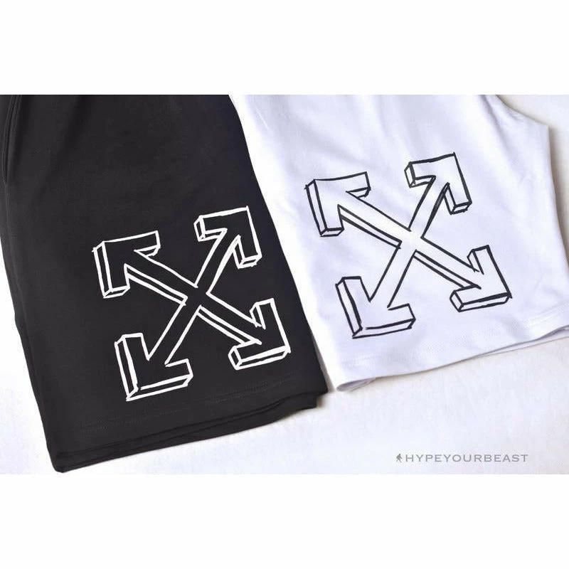 Pants OFF-WHITE Dimensional Sketch Shorts ‘BLACK’