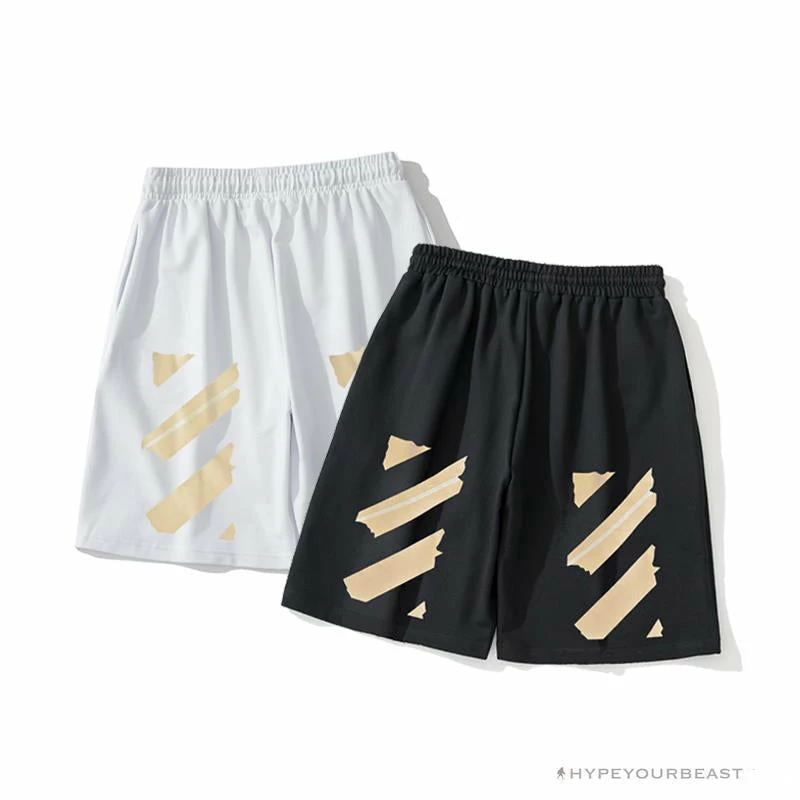 Pants OFF-WHITE Explosive Strip Basic Arrow Shorts ‘WHITE’