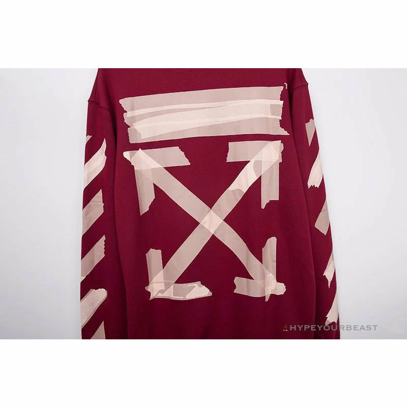 OFF-WHITE Rubber Strip Arrow Long Sleeve Shirt ‘WINE RED’ Shirts