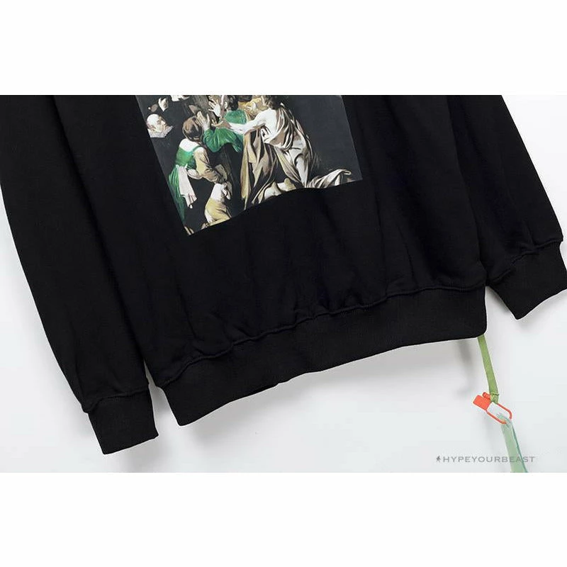 OFF-WHITE New Madonna Painting Cotton Terry Long Sleeve Shirt ‘BLACK’ Shirts